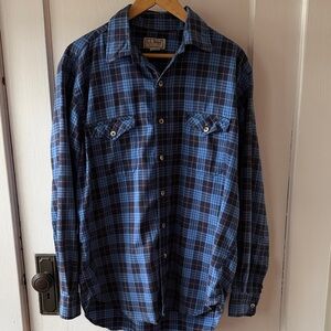 L.L. Bean Navy Plaid Men's Shirt